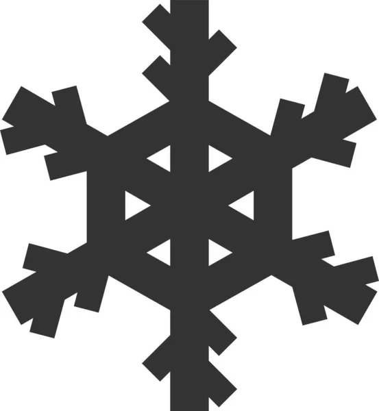 Seizoen Sneeuwvlok Pictogram Massieve Stijl — Stockvector