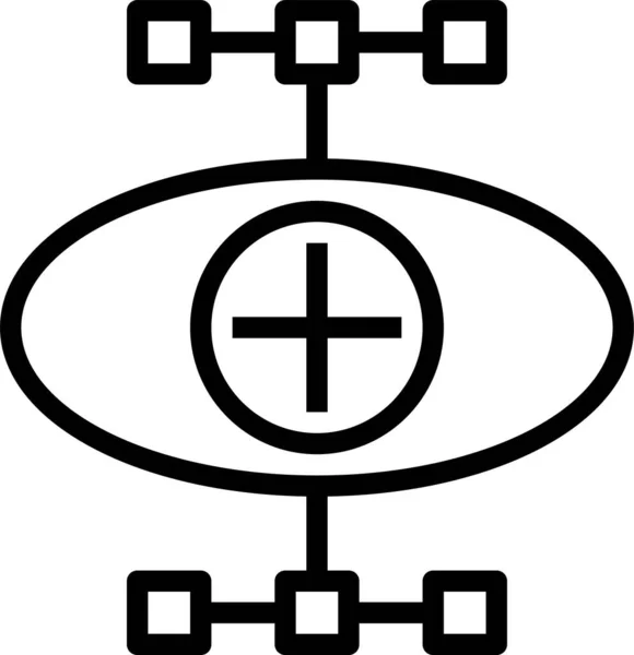 Augensymbol Der Computerelektronik Umrissstil — Stockvektor