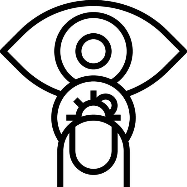 Optisches Symbol Umrissen Einfügen — Stockvektor