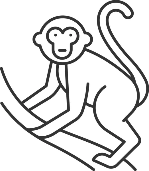 Animal Escalada Icono Macaco — Vector de stock