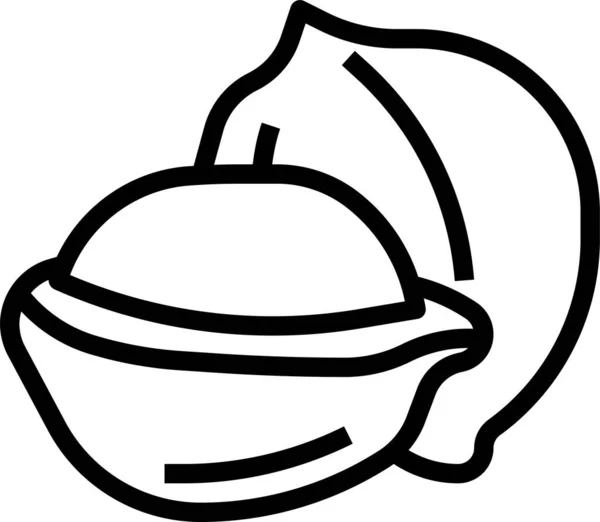 Macadamia Noix Icône Alimentaire — Image vectorielle