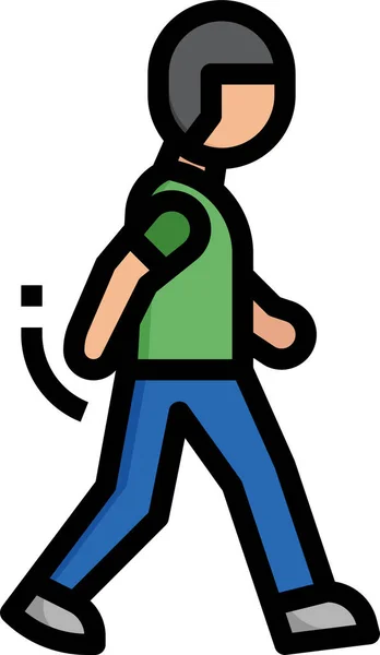 Trainen Wandeling Voetgangers Pictogram — Stockvector