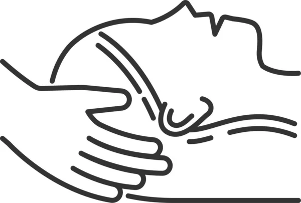 Іконка Масажу Голови Стилі Контур — стоковий вектор