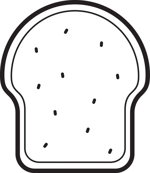 Sandwich Pain Tranche Icône Dans Style Contour — Image vectorielle