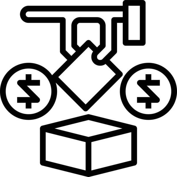 Εκλογικό Εικονίδιο Του Δολαρίου Δημοκρατίας Στυλ Περίγραμμα — Διανυσματικό Αρχείο