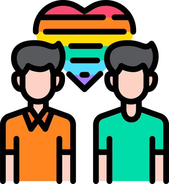 填充轮廓风格的同性恋Lgbtq同性恋图标 — 图库矢量图片