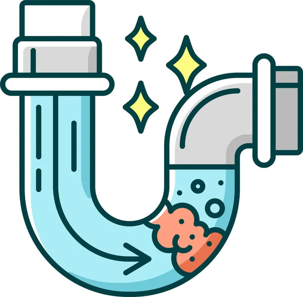 Υδραυλικός Καθαρισμός Εικονίδιο Σωλήνα Στυλ Γεμάτο Περίγραμμα — Διανυσματικό Αρχείο
