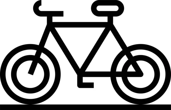 自転車運動アイコンをアウトラインスタイルで表示 — ストックベクタ