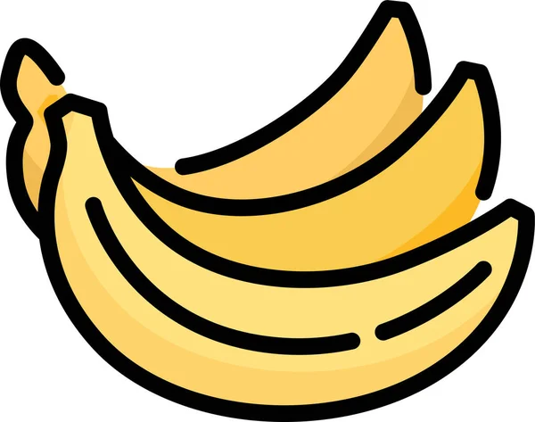Banángyümölcs Édes Ikon — Stock Vector