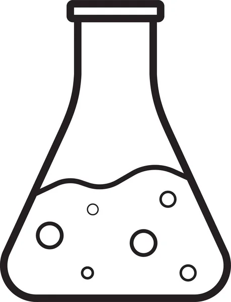 沸腾灯泡化学剂图标的轮廓风格 — 图库矢量图片