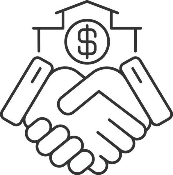 Business Deal Contract Partnership Icon Outline Style — Stock Vector