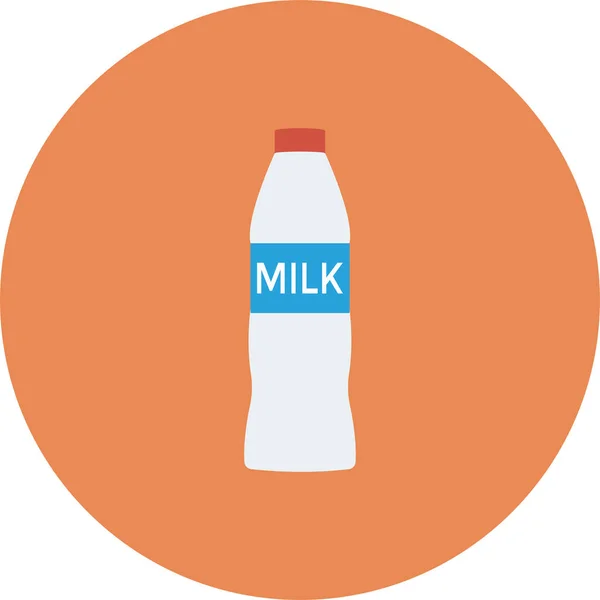 フラットスタイルのボトル牛の乳製品アイコン — ストックベクタ