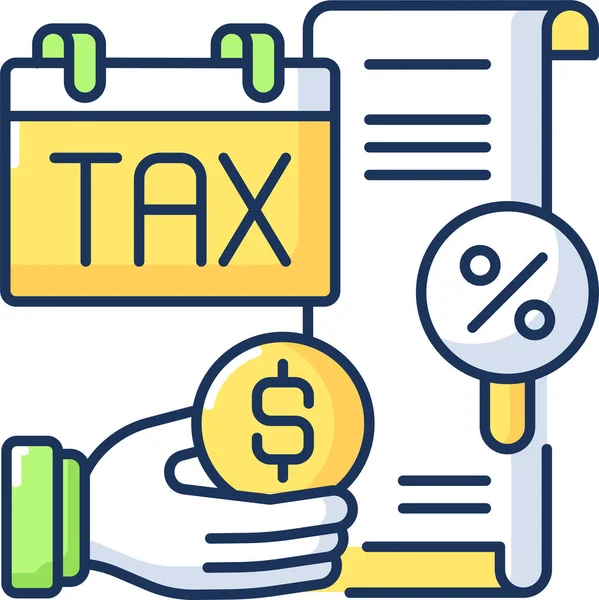 Commercial Management Tax Payment Icon Filled Outline Style — Stock Vector