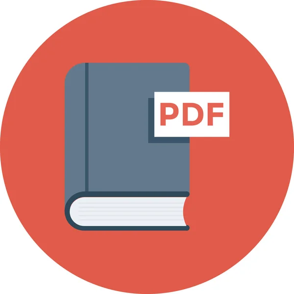 Livre Ebook Pdf Icône Style Plat — Image vectorielle