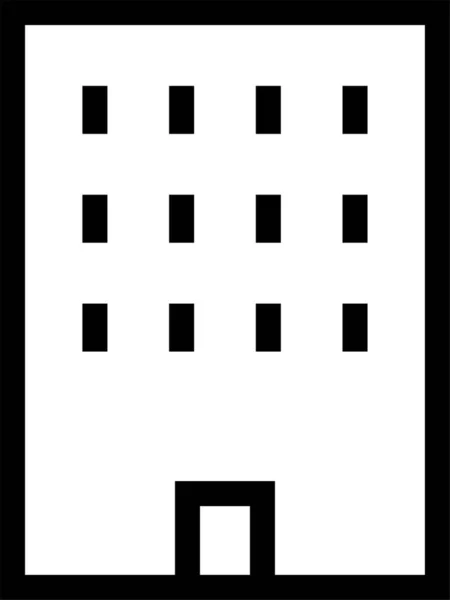 Gebäude Hotel Büro Ikone Outline Stil — Stockvektor