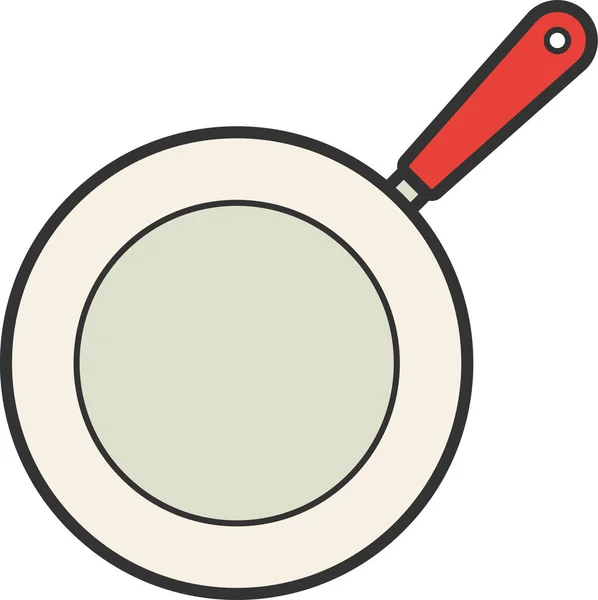 Frying Pan Pan Fry Saute Icon Filled Outline Style — Stock Vector