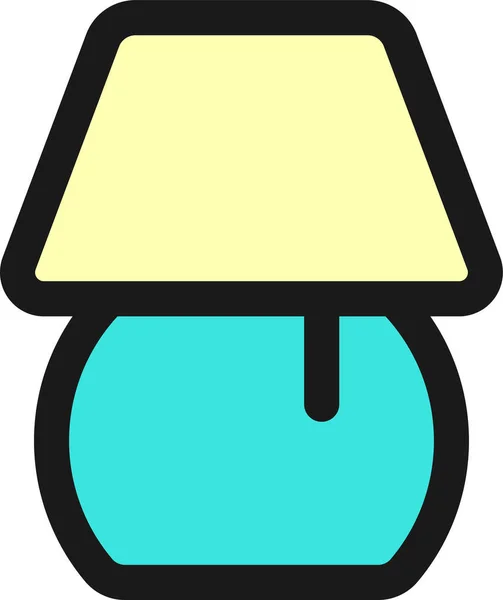 Tischlampe Nacht Symbol Stil Gefüllter Konturen — Stockvektor