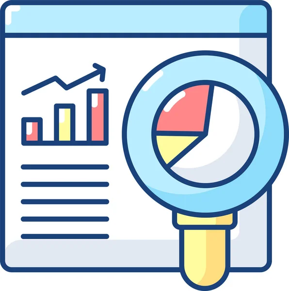 Análisis Estadística Investigación Icono — Vector de stock
