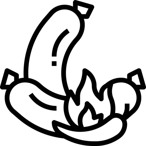 Picante Salchicha Hotdog Icono — Archivo Imágenes Vectoriales