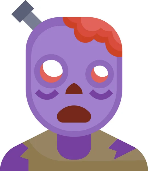 Kid Zombie Halloween Icon — Stock Vector