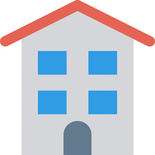 房屋建筑图标 平板风格 — 图库矢量图片