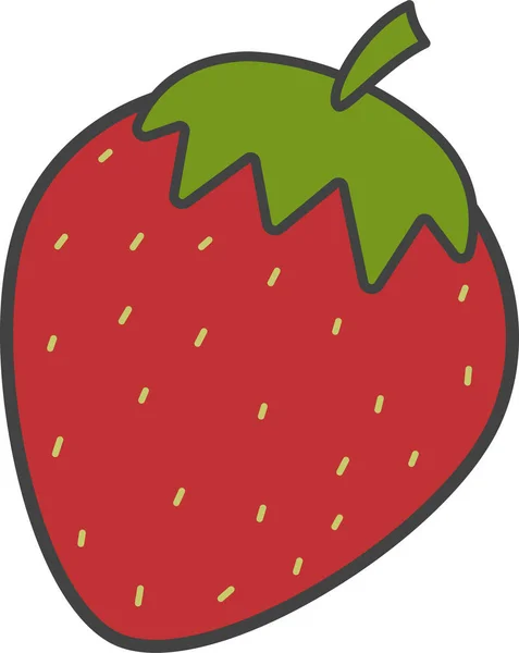 Berry Fruit Strawberry Icon Filled Outline Style — Stock Vector