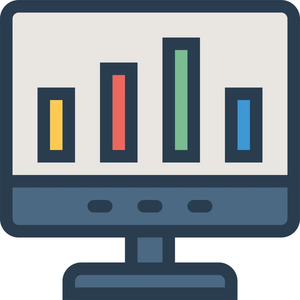 Ícono Gráfico Negocio Analítico Estilo Esquema Rellenado — Vector de stock