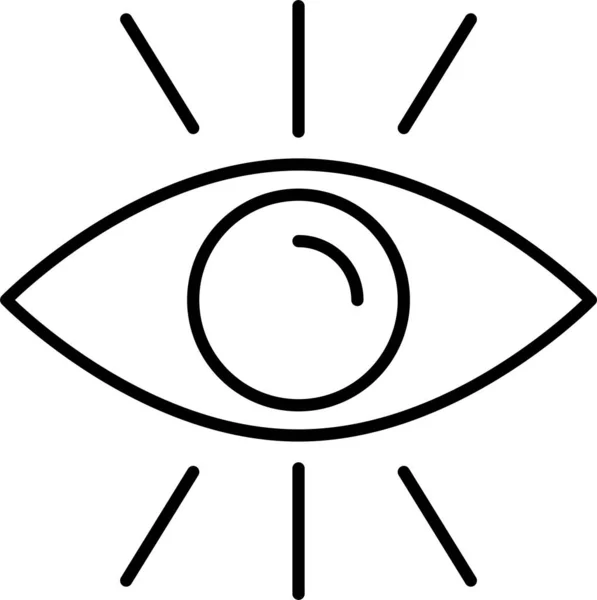 Oko Oko Patrz Ikona Stylu Konturu — Wektor stockowy