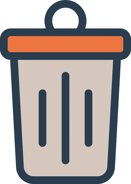 Eliminar Icono Eliminación Basura Estilo Contorno Lleno — Vector de stock