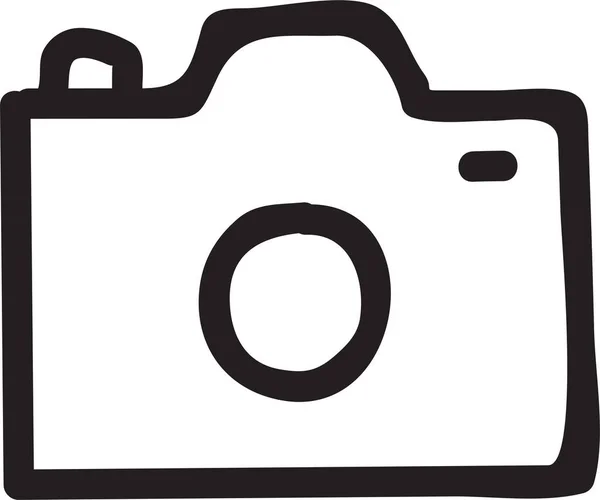 Ikona Obrázku Fotoaparátu Ručně Kresleném Stylu — Stockový vektor