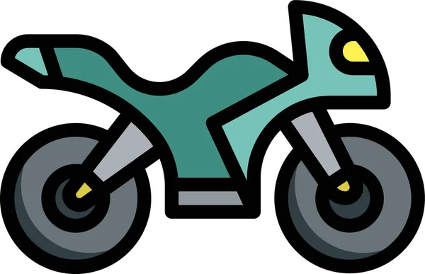 Moterbike Motocicleta Ícone Corrida Estilo Esboço Preenchido — Vetor de Stock