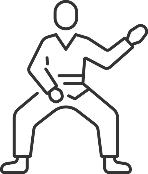 Karate Lucha Icono Del Deporte Estilo Del Esquema — Archivo Imágenes Vectoriales