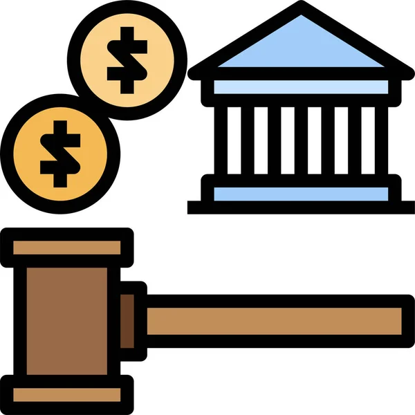 Ícone Finanças Negócios Bancários Estilo Esboço Preenchido — Vetor de Stock
