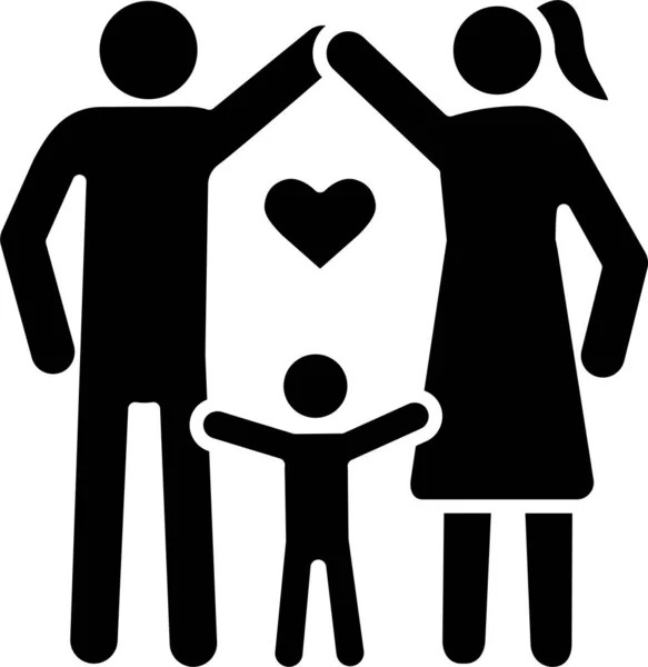 Kinderbetreuung Familie Symbol Familie Haus Kategorie — Stockvektor