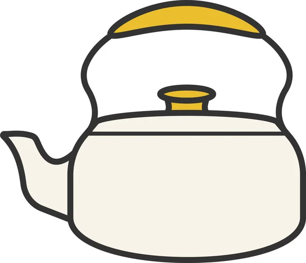 Иконка Чайника Стиле Заполненного Контура — стоковый вектор