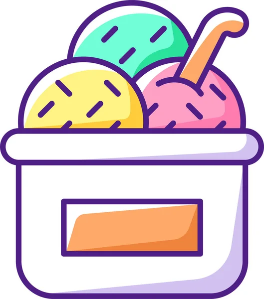 Παγωτό Γιαούρτι Γλυκό Εικονίδιο — Διανυσματικό Αρχείο