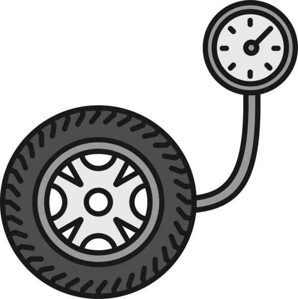 Automobile Car Gauge Icon Filled Outline Style — 图库矢量图片