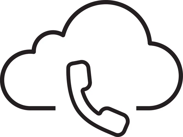 Call Cloud Computing Cloud Storage Icon Outline Style — Stock Vector