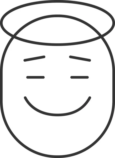 Anjo Emoji Ícone Emoticon Estilo Esboço — Vetor de Stock