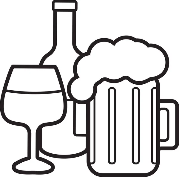 Alcohol Bar Drink Icon Outline Style — Stock Vector