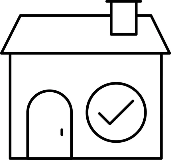 Häusersymbol Überprüfen — Stockvektor