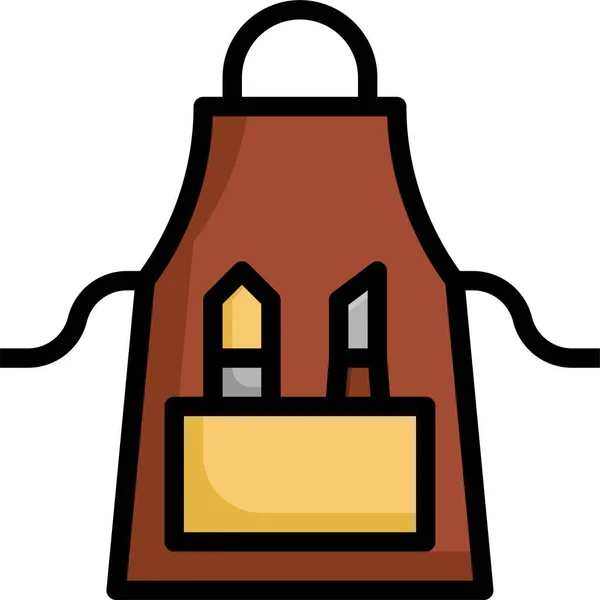 Pottery Ceramics Apron Icon — Stock Vector