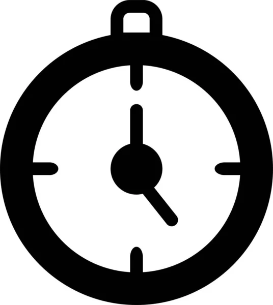 Alarm Clock Schedule Icon Solid Style — Stock Vector