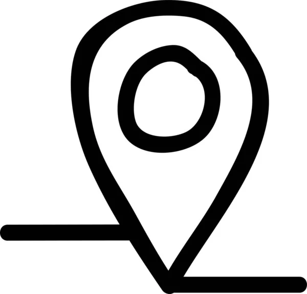 Ícone Mapa Localização Gps Estilo Esboço —  Vetores de Stock