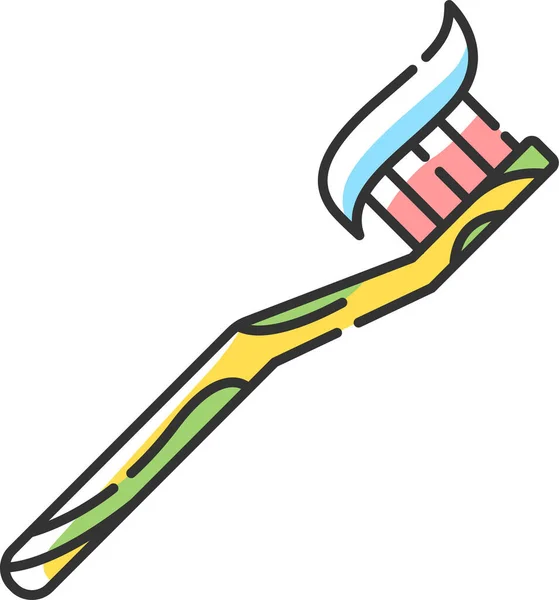 Bamboo Toothbrush Icon Dental Hygiene Bamboo Toothbrush Icon — Stock Vector