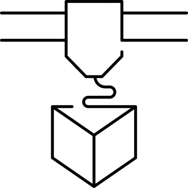 Icono Impresión Forma Caja — Archivo Imágenes Vectoriales