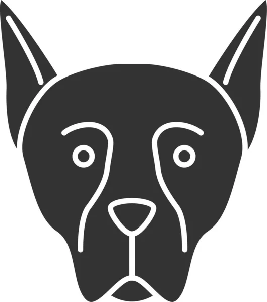 Breed Doberman Dobie Icon Solid Style — Stock Vector