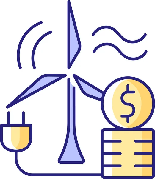 Πράσινο Εικονίδιο Της Οικονομίας Των Ανανεώσιμων Πηγών Ενέργειας — Διανυσματικό Αρχείο