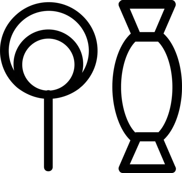 Цукерки Тростини Солодкий Значок Контурному Стилі — стоковий вектор