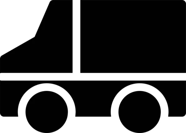 Lorry Transport Travel Icon Solid Style — Stock Vector